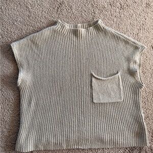 Free people Sleeveless Knit Pocket Sweater Vest in Light Beige